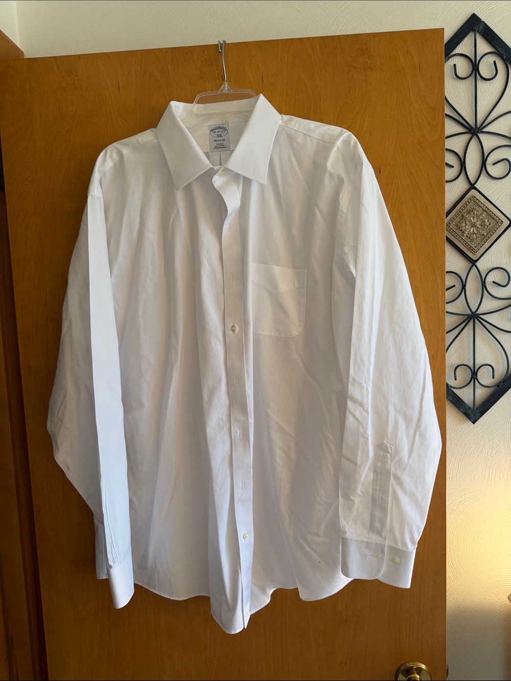 Brooks Brothers Classic White Men's Dress Shirt - 100% Cotton